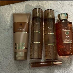 Bath & Body Works Viva Vanilla Body Wash & Fragrance Set - Brown, Gold